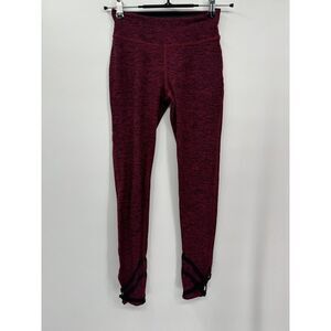 Beyond Yoga XS Leggings Womens Burgundy Space Dye Strappy Ankle Yoga Pants